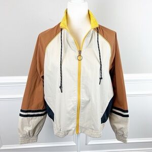 NEW Soncy Color Blocked Windbreaker Tan Brown Yellow size 18 / 20 Soncy size 2